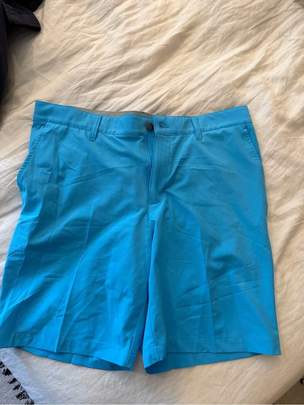 adidas Men's Turquoise Performance Flat-Front Shorts